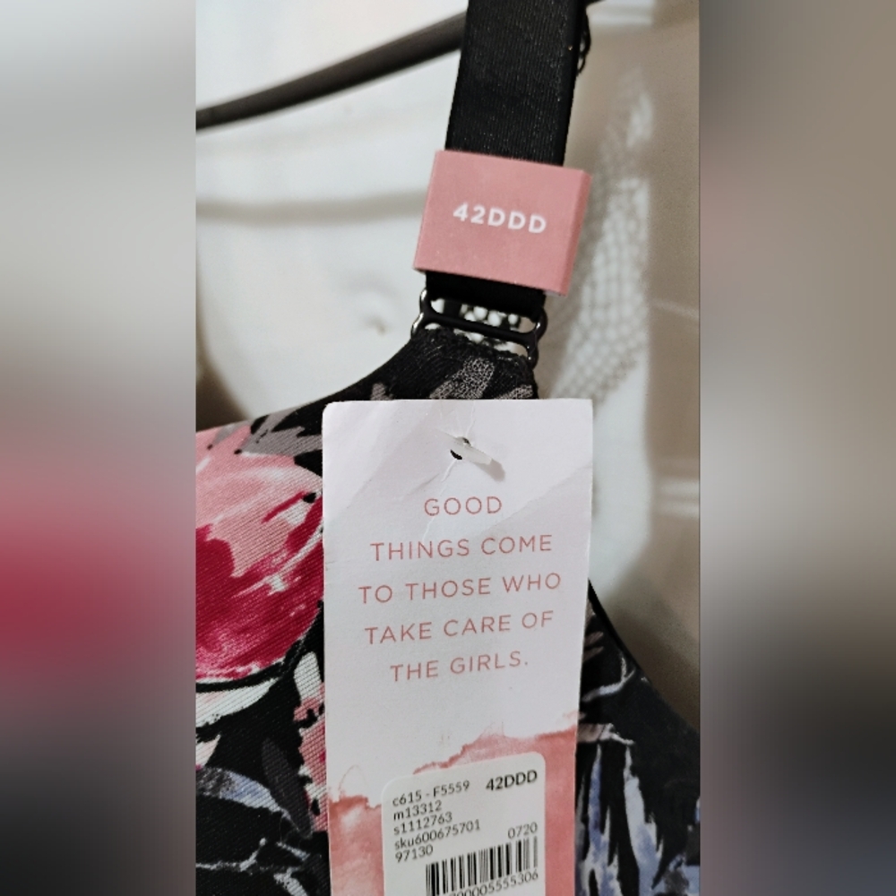 NWT Cacique 42DDD Back Floral Balconette Bra Underwire Lace - Picture 3 of 10